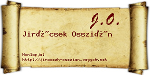 Jirácsek Osszián névjegykártya